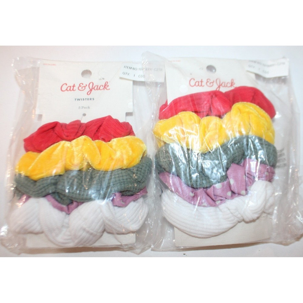 2 Pack Scunci Twister Hair Scrunchies Cat & Jack 10 Ct